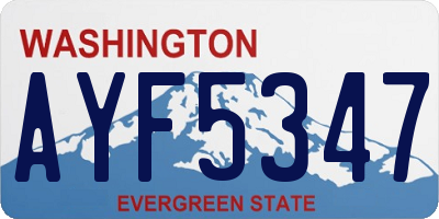 WA license plate AYF5347