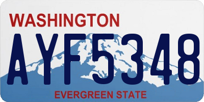 WA license plate AYF5348