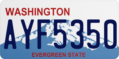 WA license plate AYF5350