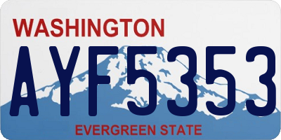 WA license plate AYF5353