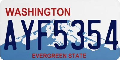 WA license plate AYF5354