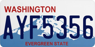 WA license plate AYF5356