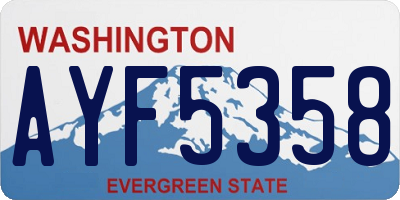 WA license plate AYF5358