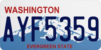 WA license plate AYF5359