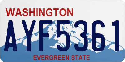 WA license plate AYF5361