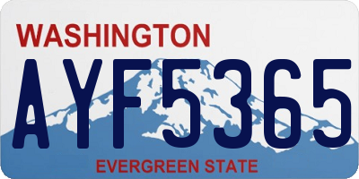 WA license plate AYF5365