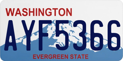 WA license plate AYF5366