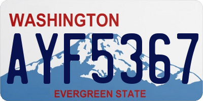 WA license plate AYF5367