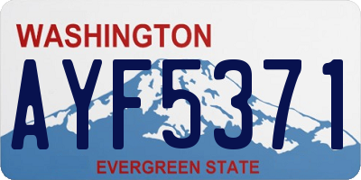 WA license plate AYF5371