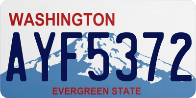 WA license plate AYF5372