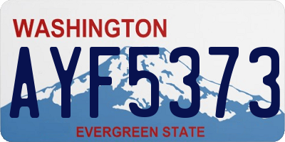 WA license plate AYF5373
