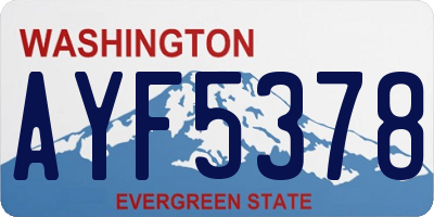 WA license plate AYF5378