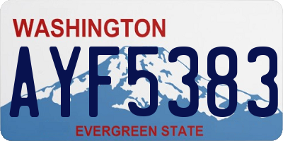 WA license plate AYF5383
