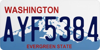 WA license plate AYF5384