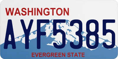 WA license plate AYF5385
