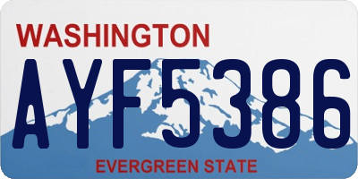 WA license plate AYF5386