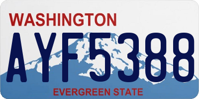 WA license plate AYF5388