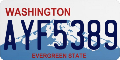 WA license plate AYF5389