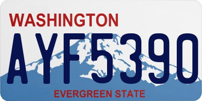 WA license plate AYF5390