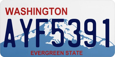 WA license plate AYF5391