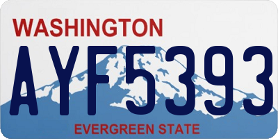 WA license plate AYF5393