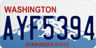 WA license plate AYF5394