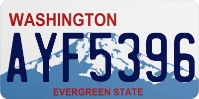 WA license plate AYF5396