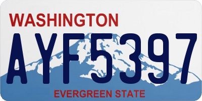 WA license plate AYF5397