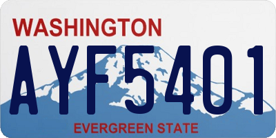 WA license plate AYF5401