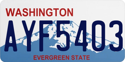 WA license plate AYF5403