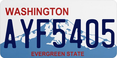 WA license plate AYF5405