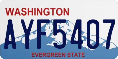 WA license plate AYF5407