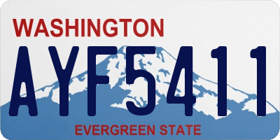 WA license plate AYF5411