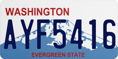WA license plate AYF5416
