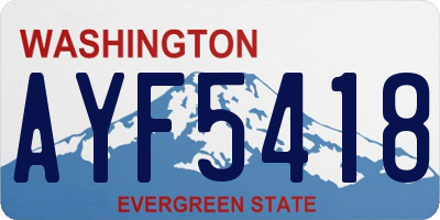 WA license plate AYF5418