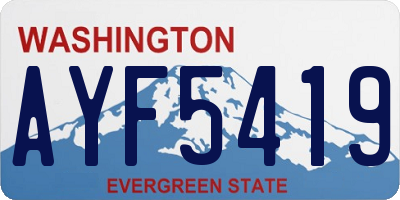 WA license plate AYF5419