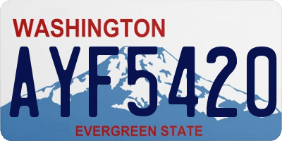 WA license plate AYF5420