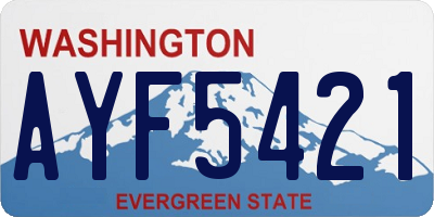 WA license plate AYF5421