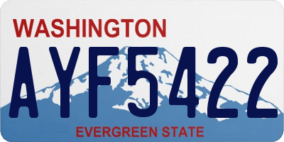 WA license plate AYF5422