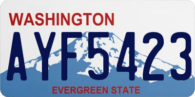 WA license plate AYF5423