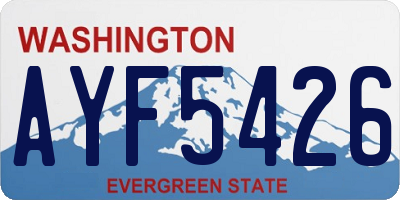 WA license plate AYF5426