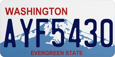 WA license plate AYF5430