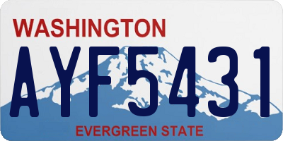 WA license plate AYF5431