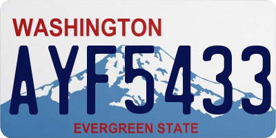 WA license plate AYF5433