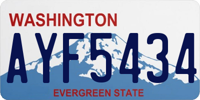 WA license plate AYF5434