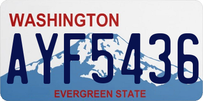 WA license plate AYF5436