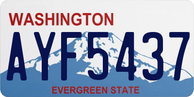 WA license plate AYF5437