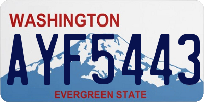 WA license plate AYF5443