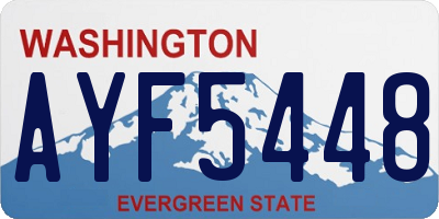 WA license plate AYF5448
