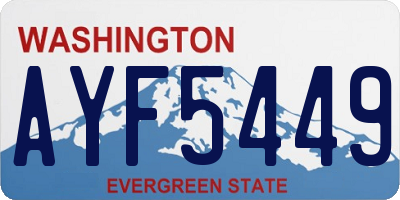 WA license plate AYF5449